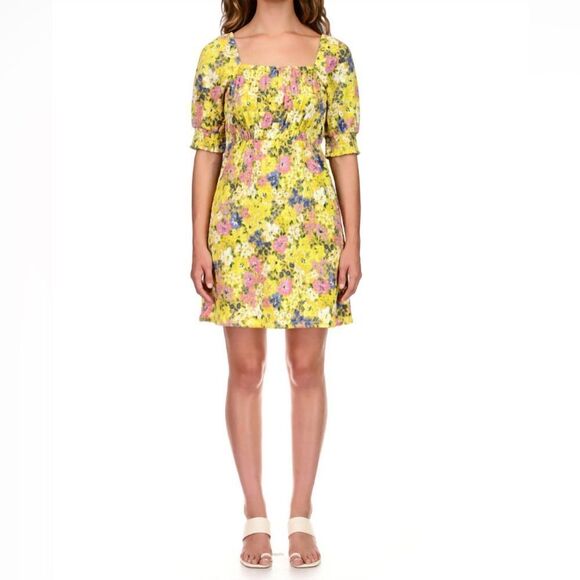 NWT SANCTUARY Easy Smock Square Neck Dress In Sweet & Sour Women’s size Large - Picture 1 of 10